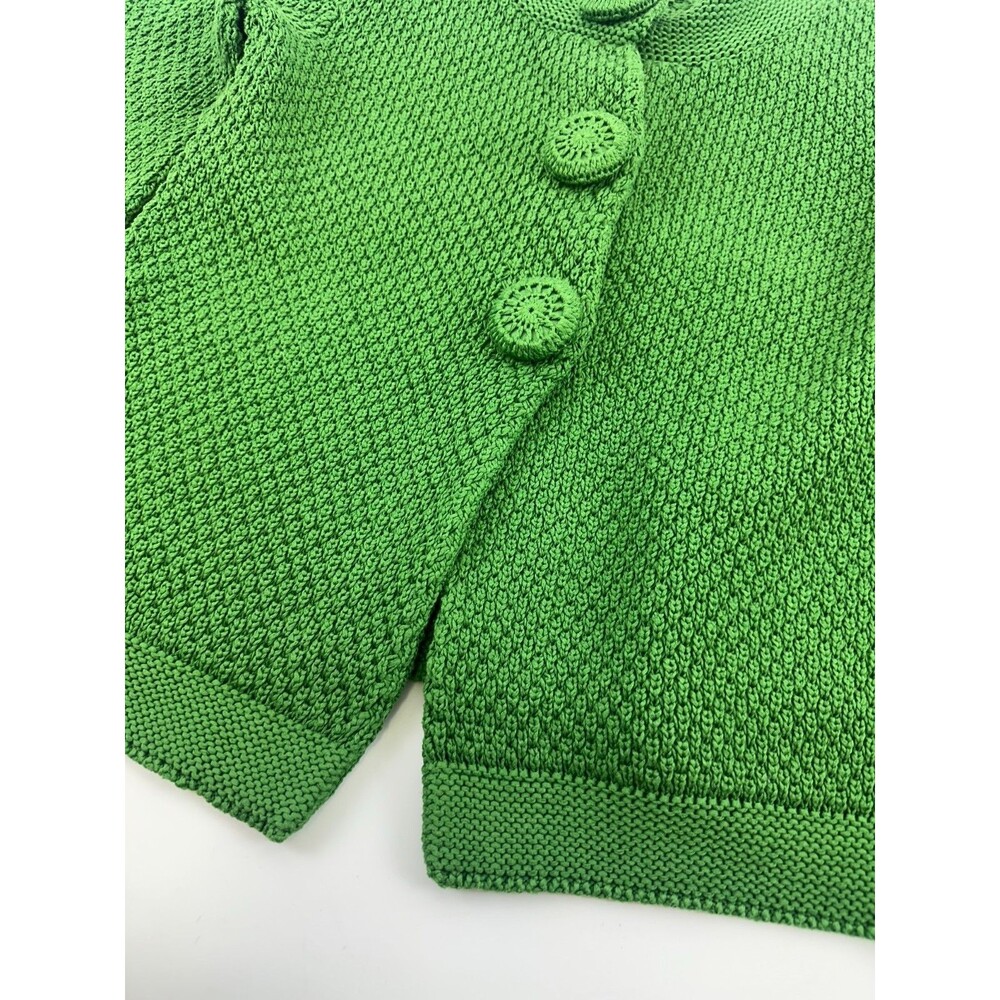 Boden Knit Cardigan Kelly Green Snap Covered Faux Buttons Chunky WK734 Womens 4 - Picture 11 of 16